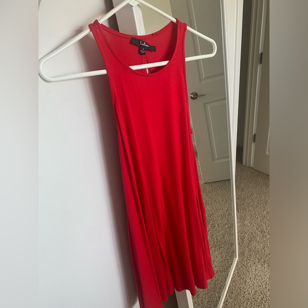 Flowy red summer dress